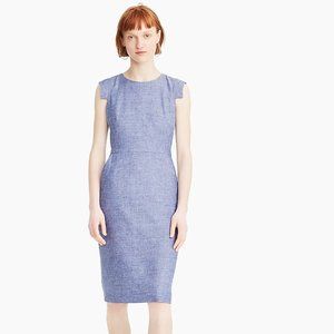 J Crew Resume Dress Size 6 Blue Linen